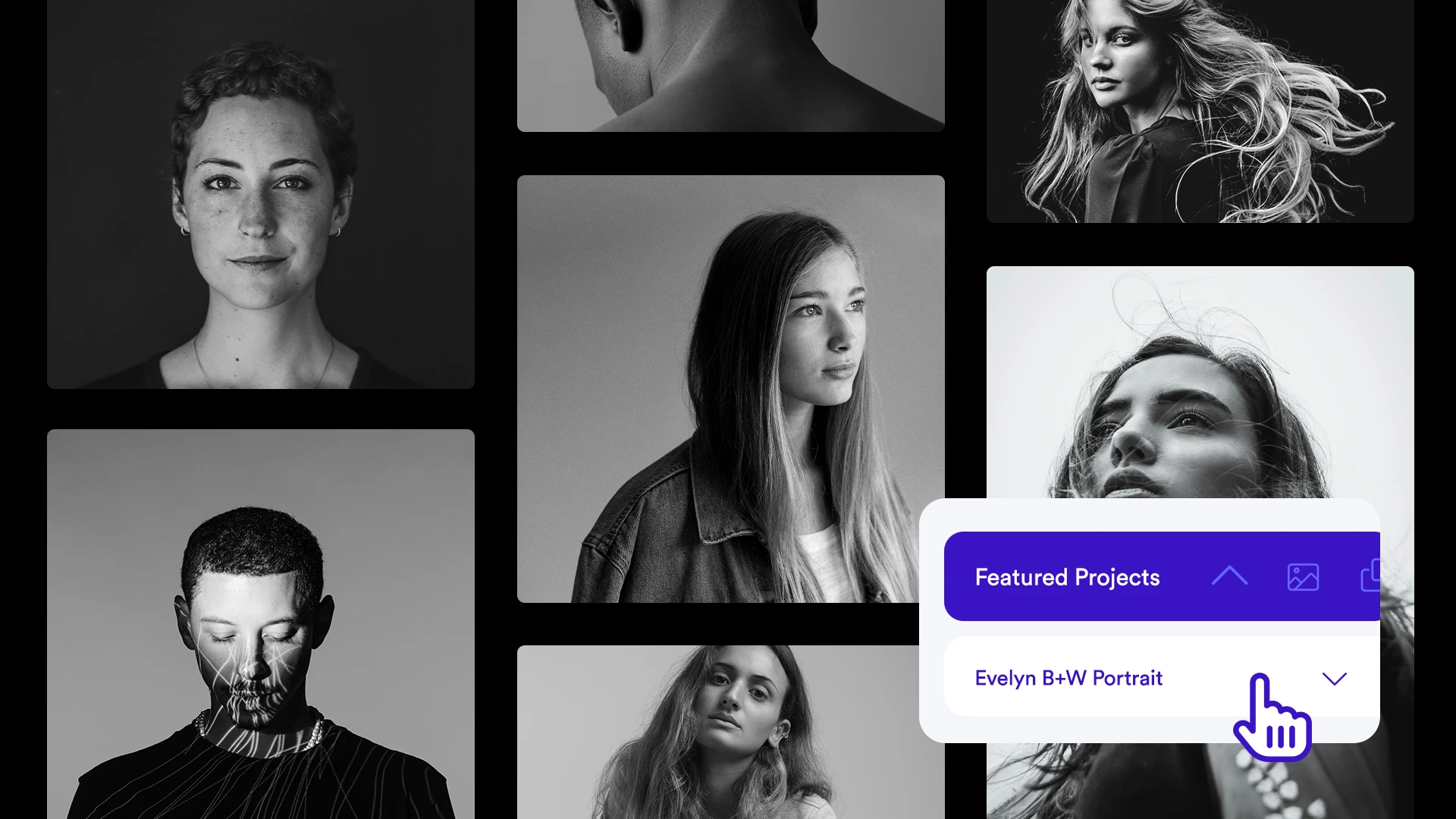 Morello Website Portfolio App Featuring B&W Portrait Photography